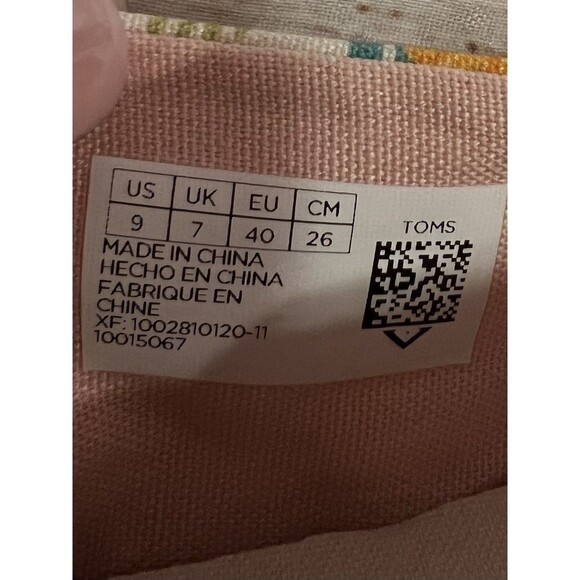 TOMS womens Alpargata loafers shoes, Natural Slip On Size 9 Floral Design - Picture 7 of 7